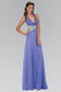 Halter Floor Length Dress Accented with Lace and Jewel-5