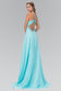 One Shoulder Chiffon Long Dress Accented with Jewel-1