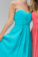 Strapless Chiffon Long Dress with Pleated Bodice-1