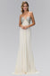 Strapless Open Back Chiffon Long Dress with Jewel Embellished Bust-1