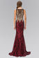 Floor Length Dress with Gold Lace on Bodice and Sequin on Skirt-3