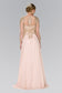 Lace Embellished Floor Length Dress with Sheer Sleeve-1
