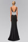 V-Neck Rome Jersey Long Dress with Bead and Sequin Detailing-1