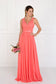 Chiffon Wide V-Neck A-Line Long Dress-4