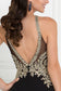 Chiffon Deep V-Back A-Line Long Dress Accented with Embroidery-6