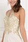 Chiffon Deep V-Back A-Line Long Dress Accented with Embroidery-8