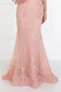 Mesh Mermaid Long Dress with Beads and Jewels Embellished-7