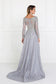 Lace A-Line Long Dress with Long Sleeves-1