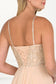 Chiffon Sweetheart A-Ling Long Dress with Jewels Embellished-5
