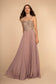 Chiffon Sweetheart A-Ling Long Dress with Jewels Embellished-7