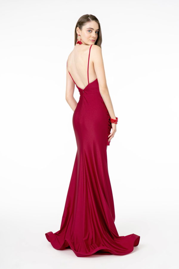 Sweetheart Neckline Jersey Long Dress-2