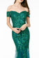 Sweetheart Neckline Glitter Mesh Long Dress w/ Cut-Out Back-2