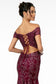 Sweetheart Neckline Glitter Mesh Long Dress w/ Cut-Out Back-5