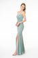 Strappy Ruched Sequined Long Dress by Elizabeth K-0
