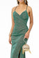 Strappy Ruched Sequined Long Dress by Elizabeth K-5