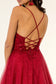 V-Neck Floral Embroidery Embellished Bodice Glitter Mesh Long Dress-7