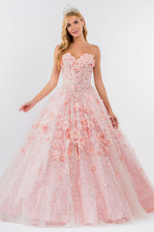 Sweetheart Neckline Beads and Jewel Embellished Bodice Quinceanera Dress w/ Mesh Cape-10