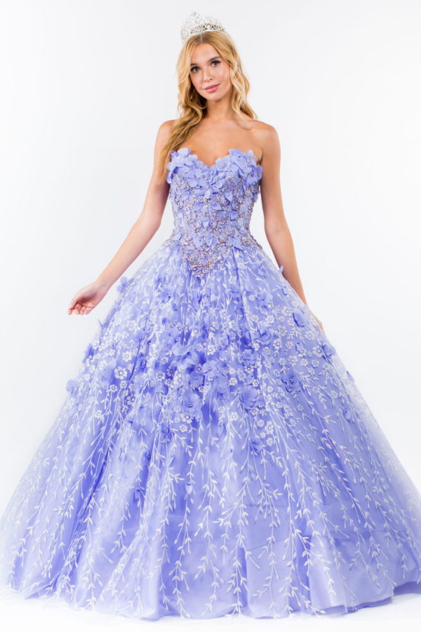 Sweetheart Neckline Beads and Jewel Embellished Bodice Quinceanera Dress w/ Mesh Cape-13