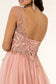 Beads and Sequin Embellished Glitter Mesh A-Line Dress - Mask Not Included-7