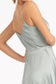 Spaghetti Strap V-Neck Satin A-Line Dress w/ Slit-10