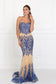 Strapless Lace Mesh Long Dress with Sweetheart Neckline-0
