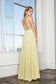 V-Neck Chiffon Floor Length Dress with Jewel Embellished Bodice-4