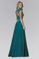 V-Neck Chiffon Floor Length Dress with Jewel Embellished Bodice-1