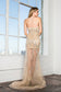 Strapless Sweetheart Sheer Long Dress with Sequin and Jewel Embellished Bodice-1