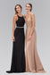 Chiffon Floor Length Dress Accented with Jewel Waistband-4