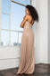 Chiffon Floor Length Dress Accented with Jewel Waistband-1