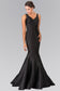 Trumpet Style Mikado Long Dress Accented with Beads on Straps-3