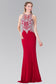 Embroidered Illusion Jersey Long Dress-5
