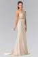 Mock Two-Piece Embroidered Prom Dress with Illusion Waistline-4