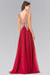 V-Neck Embroidered Chiffon Long Dress-19