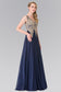 V-Neck Embroidered Chiffon Long Dress-25