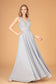 V-Neck Embroidered Chiffon Long Dress-9