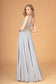 V-Neck Embroidered Chiffon Long Dress-11