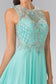 Beads Embellished Chiffon Long Dress with Cut-Out Back-2