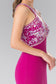 Beads Embellished Jersey Long Dress with Cut-Out Front and Back-3