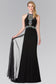 High Neck Beaded Top and Sheer Back Accented with Chiffon Tail-4