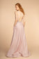 Glitter Crepe A-Line Long Dress w/ Strap Back-3
