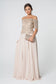 Embroidered Bodice Off-the-Shoulder Chiffon Long Dress-2