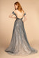 Sheer Bodice Beads Embellished Lace Ombre Dress w/ V-Back-1