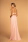 Chiffon Ruched-Bodice Long Dress-1