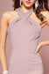 Cross Strap Neckline Jersey Mermaid Long Dress w/ Slit-4