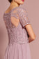 Beaded Bodice Cap Sleeve A-Line Chiffon Dress-3