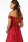 Embroidered Bodice Sequin and Glitter Embellished A-Line Dress-5