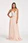 Detachable Mesh Sleeve V-Neck Chiffon Prom Dress-3