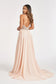 Detachable Mesh Sleeve V-Neck Chiffon Prom Dress-4