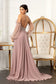 Detachable Mesh Sleeve V-Neck Chiffon Prom Dress-9